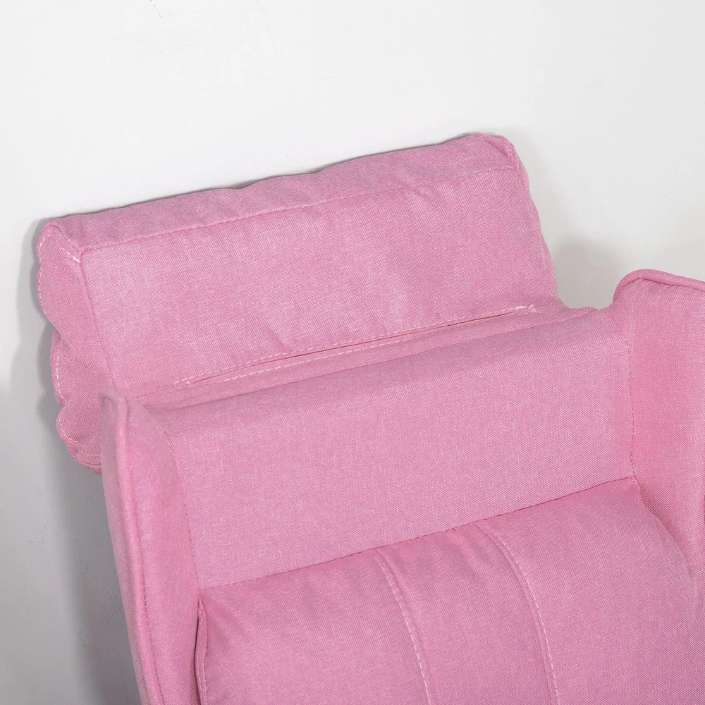 Fotelis Aosom Vaikiška poilsio sofa su kojų atrama ir reguliuojamu atlošu, rausva, 58 x 53 x 70 cm