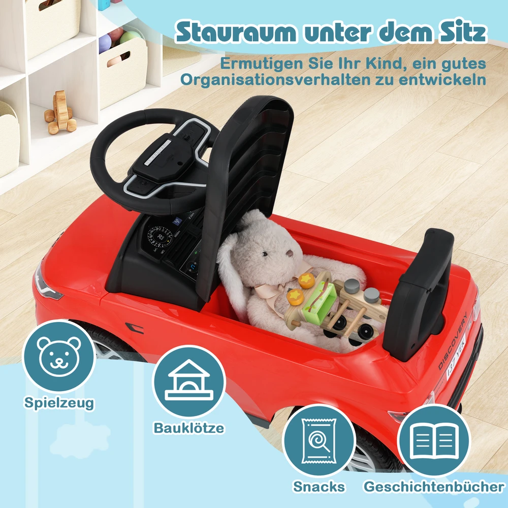 Sofa Promotion Vaikiška stumiamoji mašinėlė su garso signalu ir variklio garsais, raudona