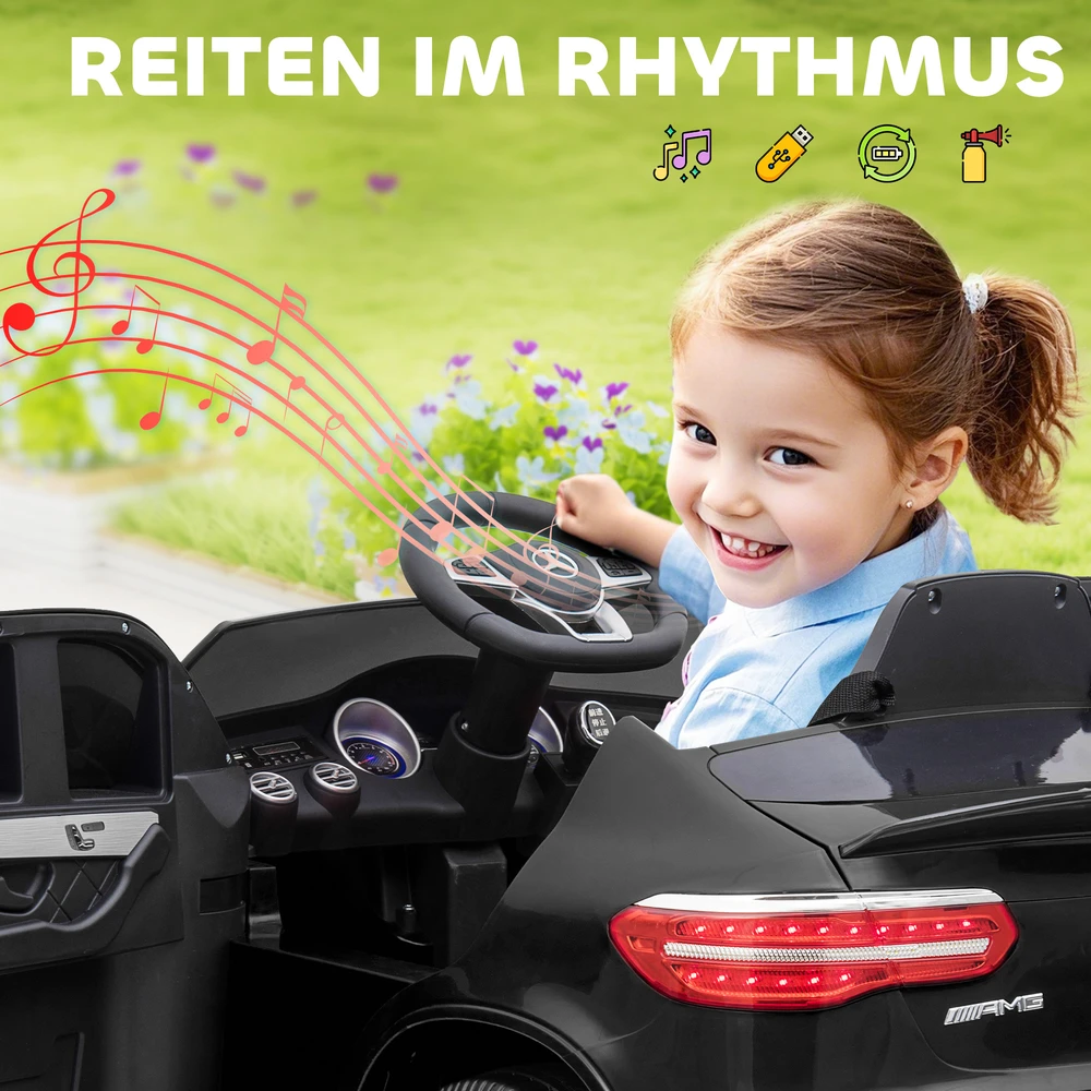 Aosom Vaikiškas elektrinis automobilis Mercedes-Benz AMG GLC63S COUPE, 12 V, juodas, 115 x 70 x 55 cm