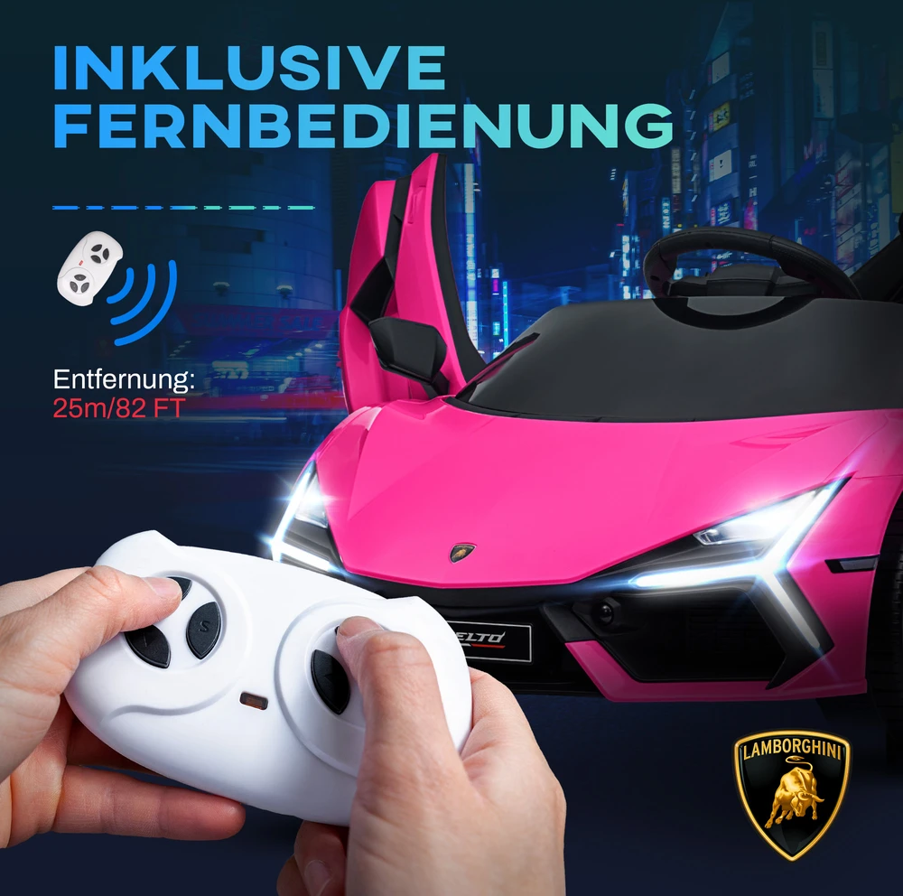 Koduva Vaikiškas elektrinis automobilis Lamborghini Revuelto, rožinė, 105 x 60 x 40 cm