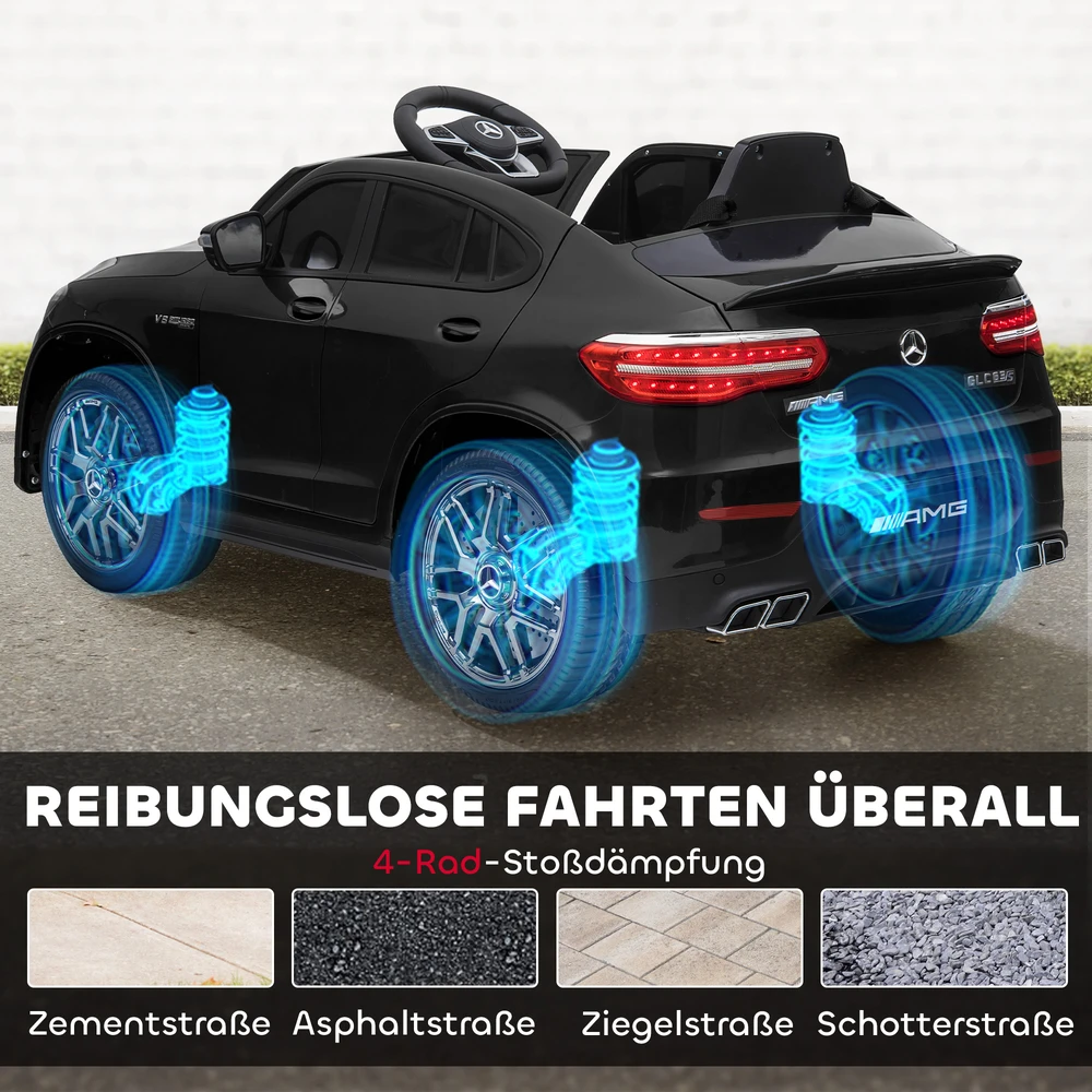 Aosom Vaikiškas elektrinis automobilis Mercedes-Benz AMG GLC63S COUPE, 12 V, juodas, 115 x 70 x 55 cm