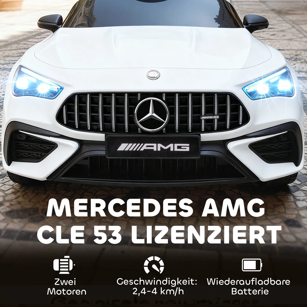 Koduva Vaikiškas elektrinis automobilis Mercedes-AMG dizaino, baltas, 99 x 55 x 43 cm