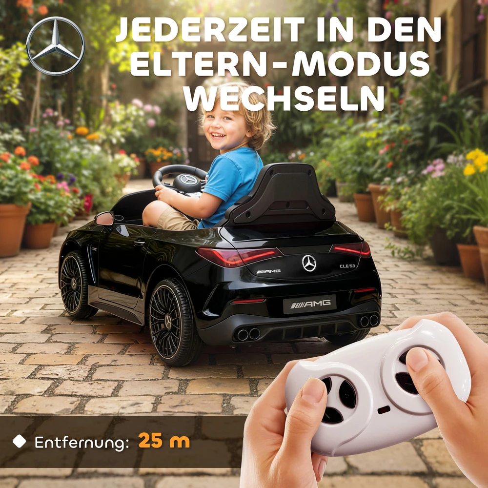 Aosom Vaikiškas elektrinis automobilis Mercedes-AMG dizaino, juodas, 99 x 55 x 43 cm