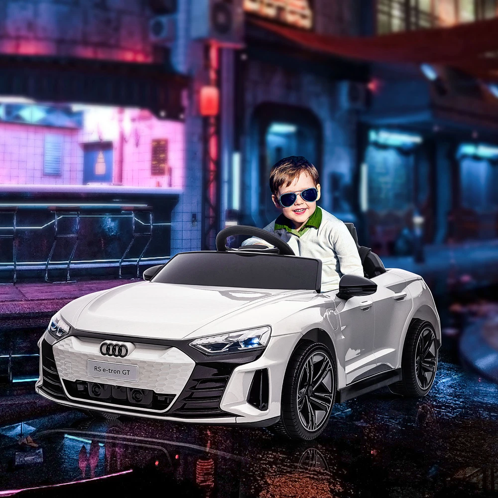 Aosom Vaikiškas elektrinis automobilis Audi RS e-tron GT, baltas, 103 x 58 x 41 cm
