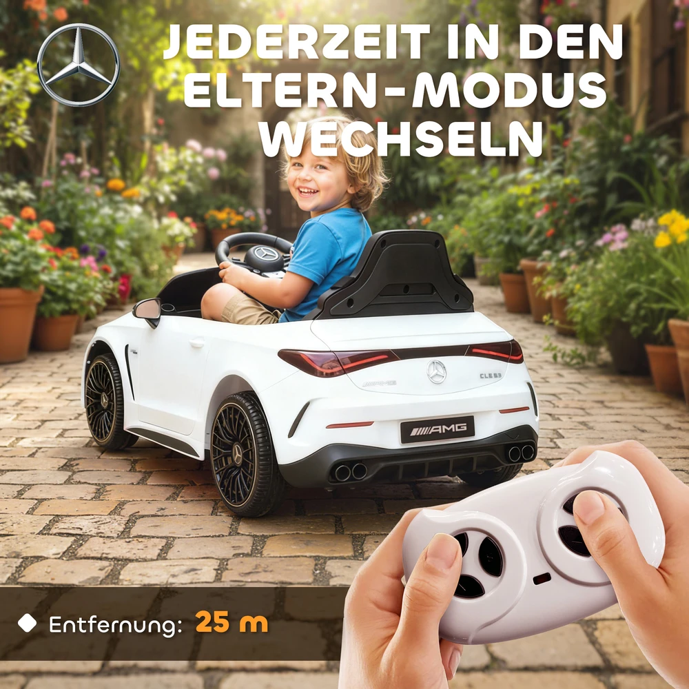 Koduva Vaikiškas elektrinis automobilis Mercedes-AMG dizaino, baltas, 99 x 55 x 43 cm