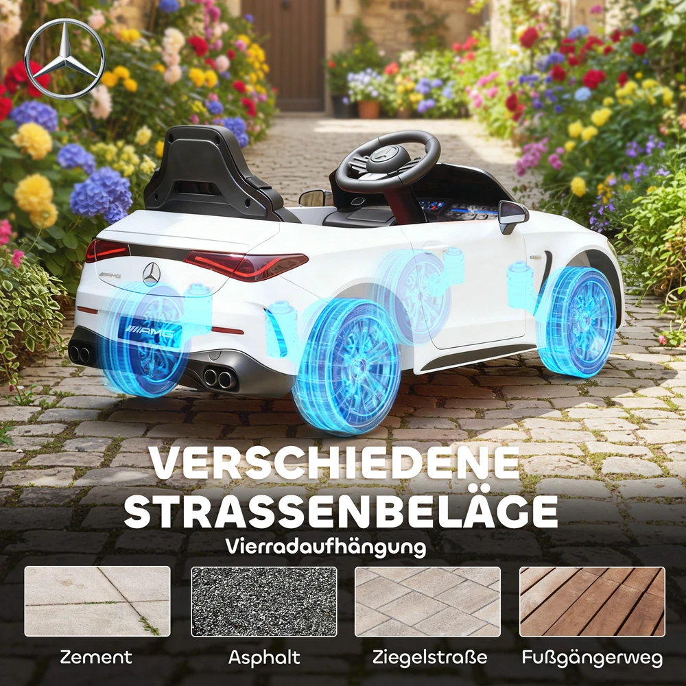 Koduva Vaikiškas elektrinis automobilis Mercedes-AMG dizaino, baltas, 99 x 55 x 43 cm