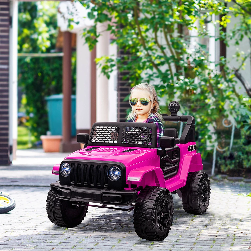 Koduva Vaikiškas elektrinis automobilis, 12V, su nuotolinio valdymo pultu, 2 varikliai, LED, garsinis signalas, rožinis, 100 x 65 x 72 cm