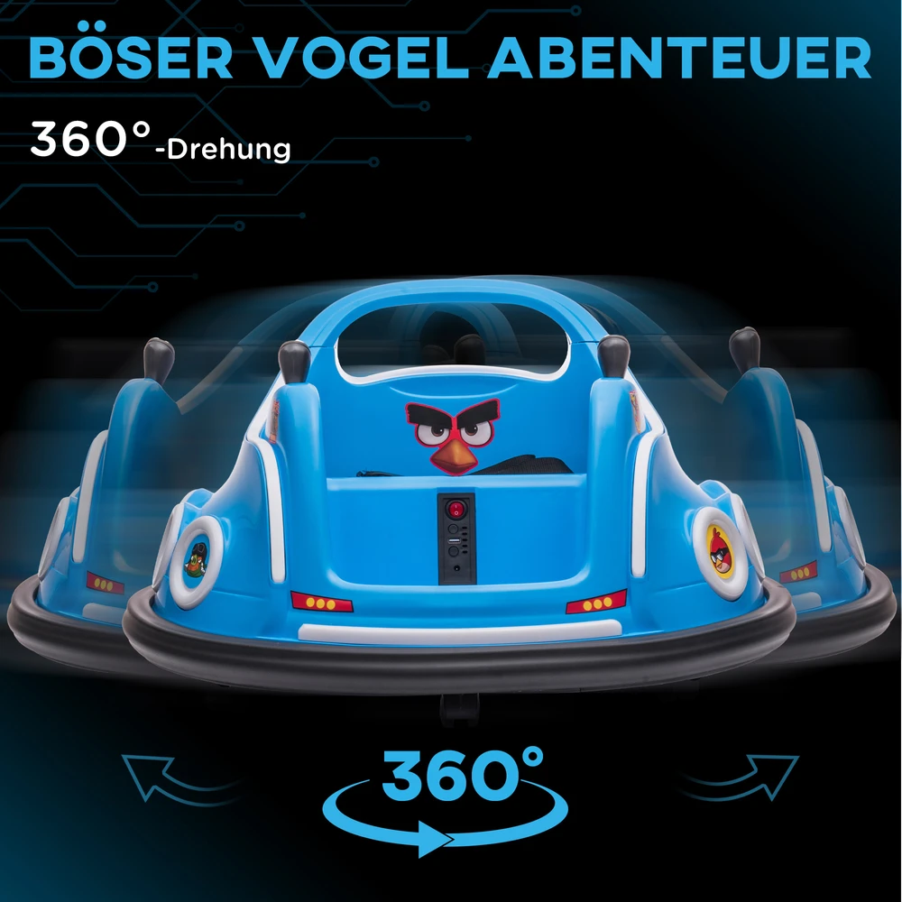 Aosom Vaikiškas elektrinis automobilis Angry Bird, mėlynas, 73 x 73 x 44 cm