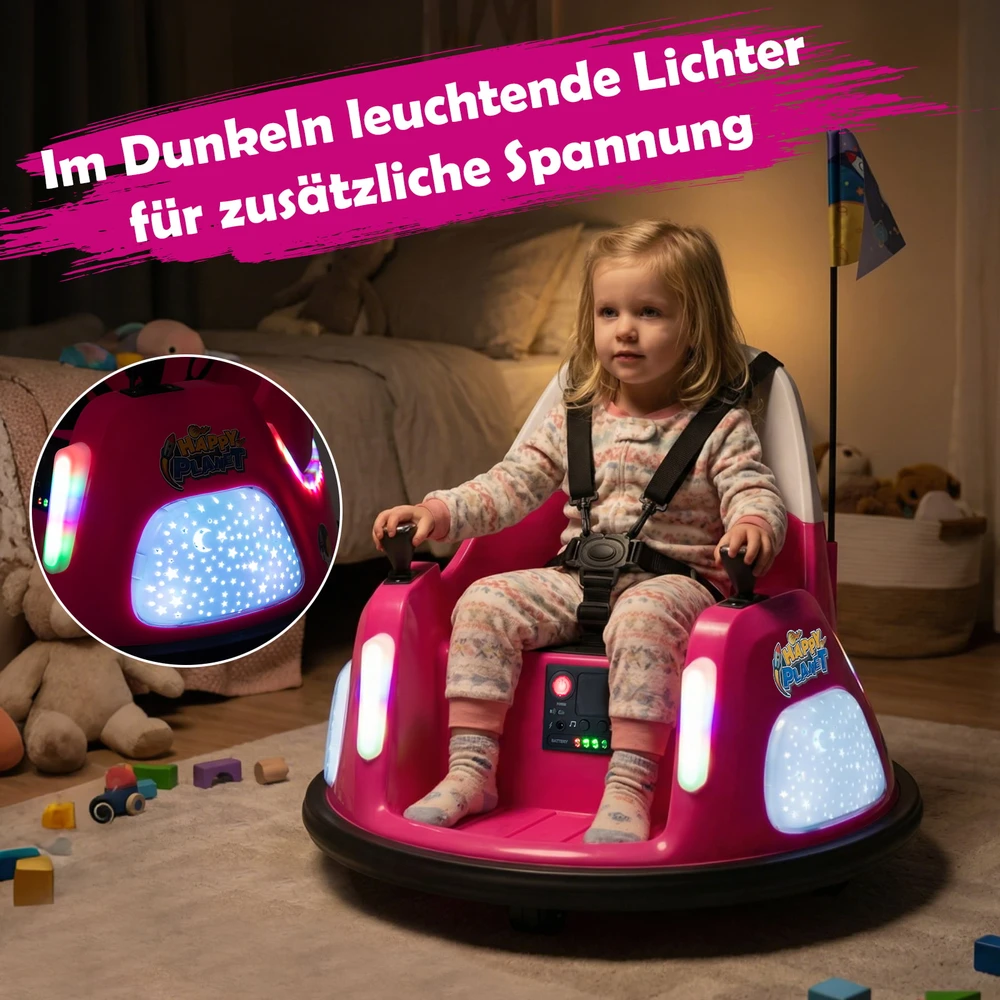 Promotion Vaikiškas elektrinis bumper automobilis, rožinis, 12V