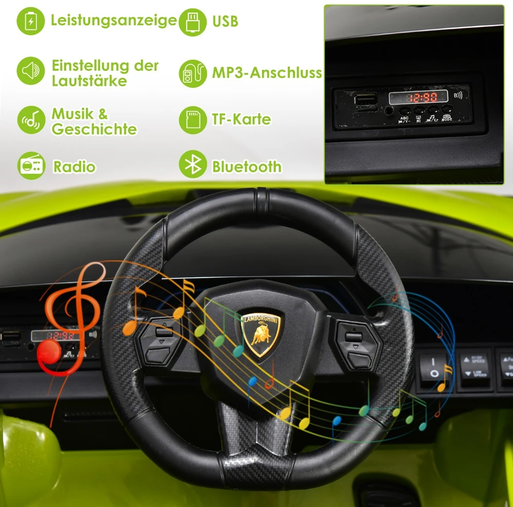 Promotion Vaikiškas elektrinis Lamborghini 12V žalias