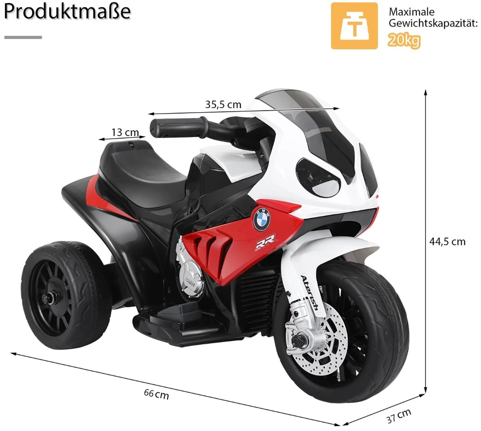 Promotion Vaikiškas elektrinis motociklas 6V raudonas spalvos