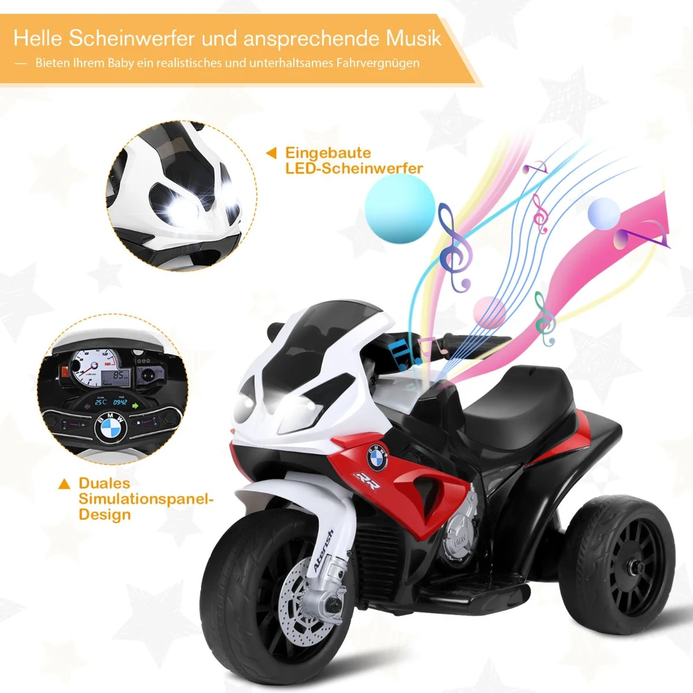 Promotion Vaikiškas elektrinis motociklas 6V raudonas spalvos