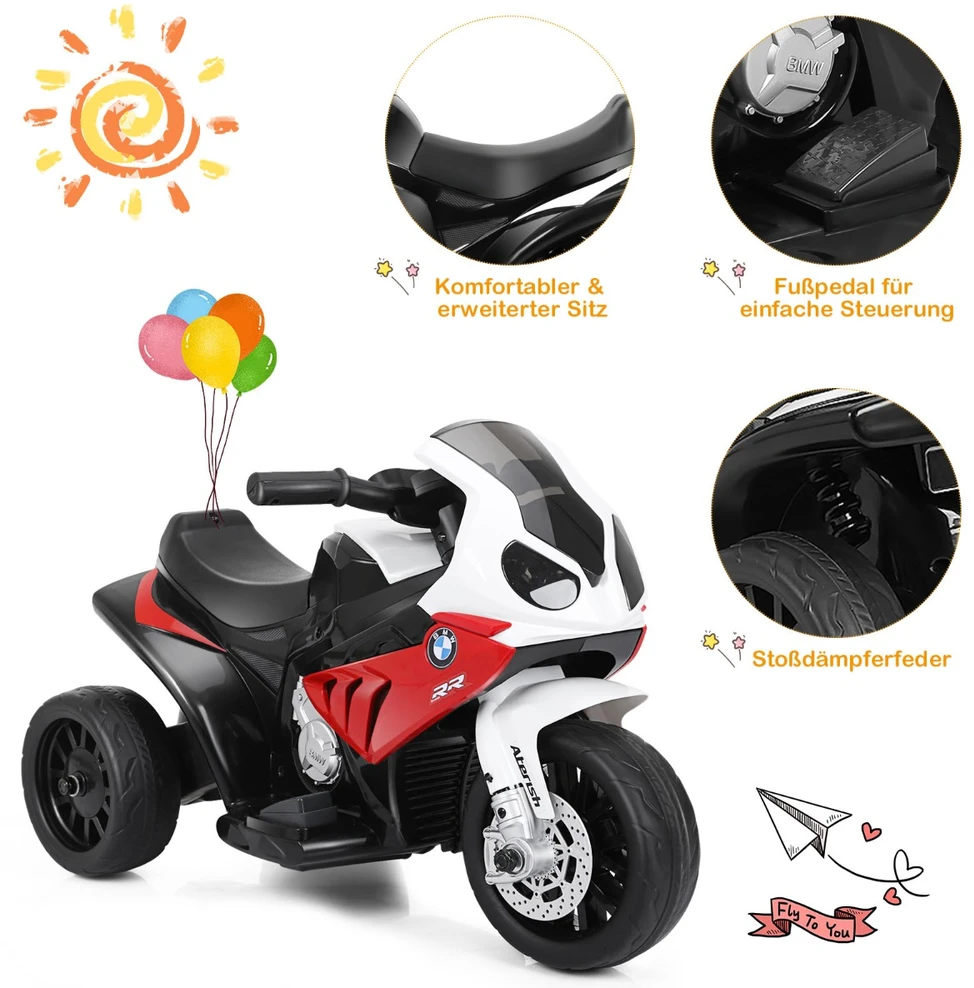 Promotion Vaikiškas elektrinis motociklas 6V raudonas spalvos