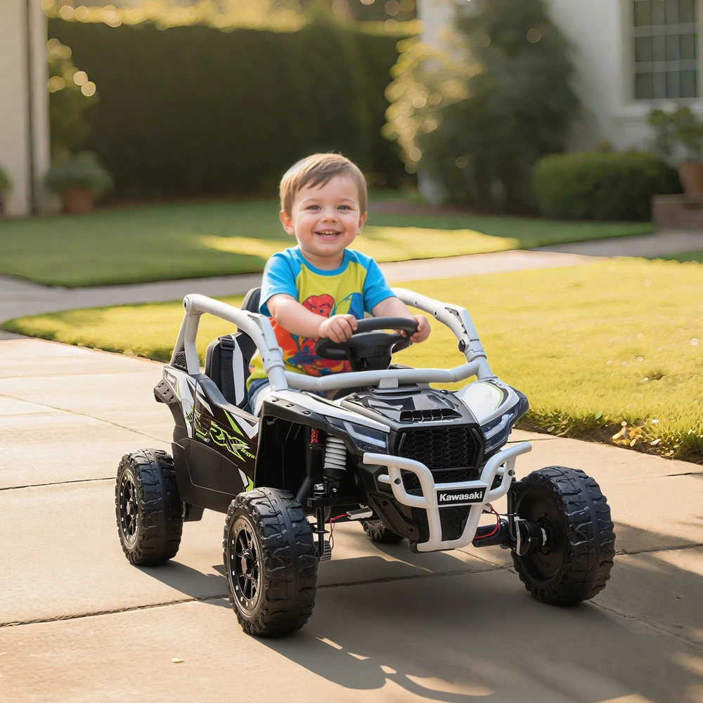 Koduva Vaikiškas elektrinis UTV KAWASAKI TERYX KRX 1000, 12 V, pilkas