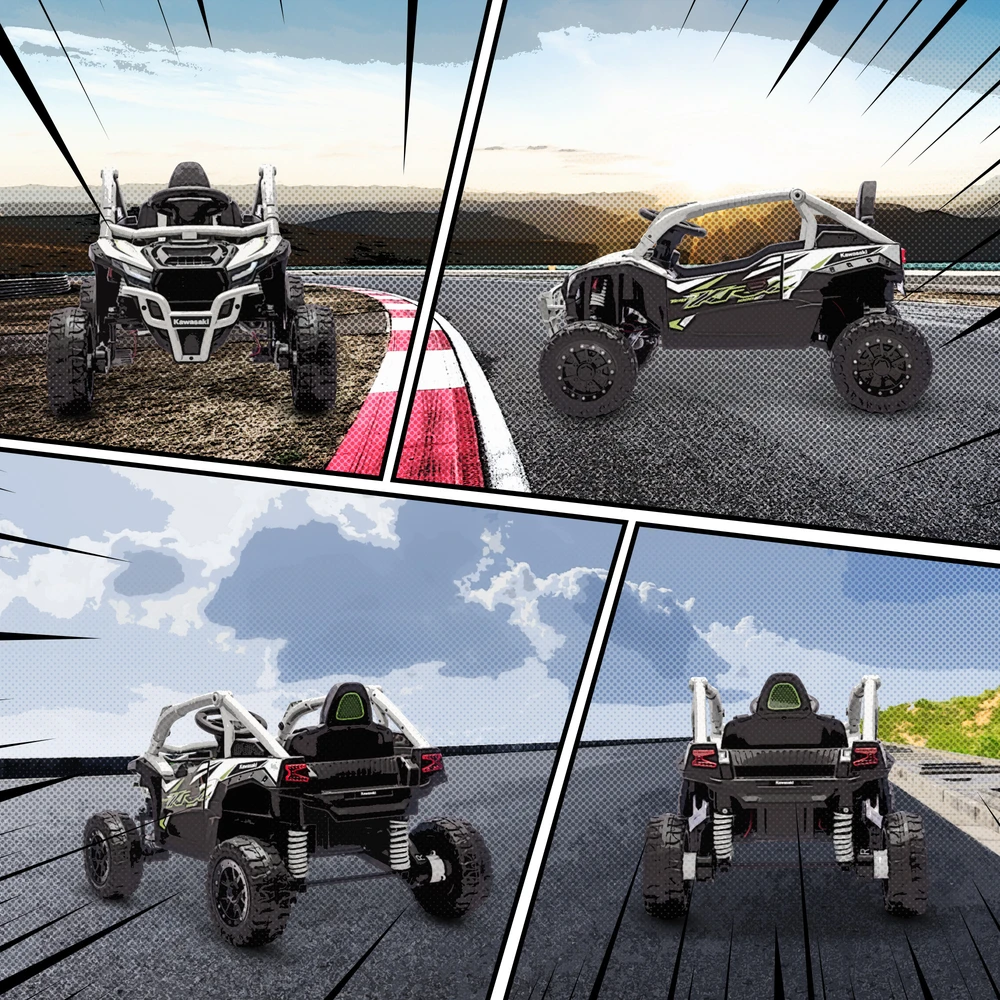 Koduva Vaikiškas elektrinis UTV KAWASAKI TERYX KRX 1000, 12 V, pilkas
