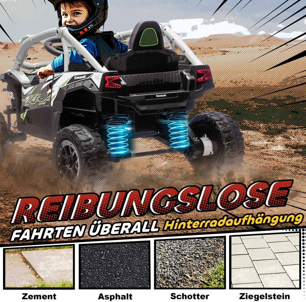 Koduva Vaikiškas elektrinis UTV KAWASAKI TERYX KRX 1000, 12 V, pilkas
