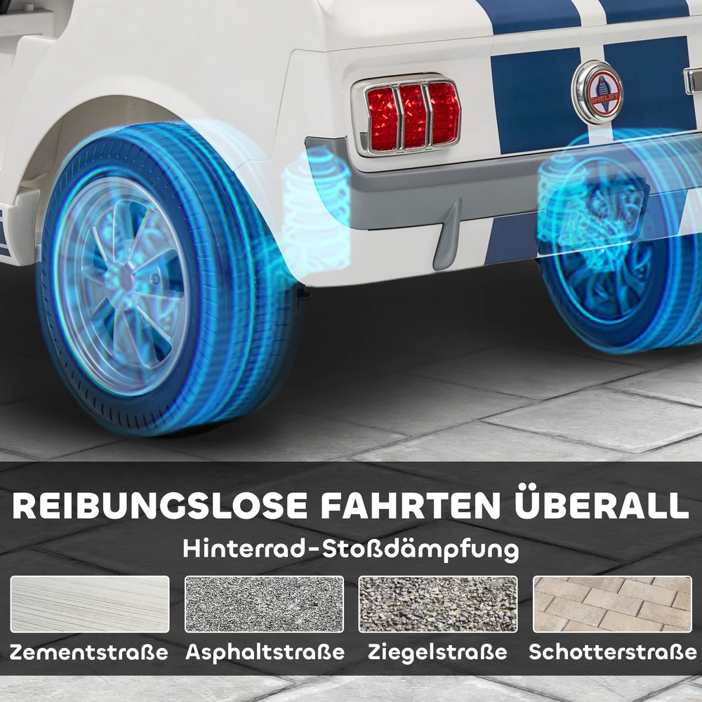 Koduva Vaikiškas elektromobilis Ford Shelby GT 350, 12V, baltas, 97 x 51,5 x 46,5 cm
