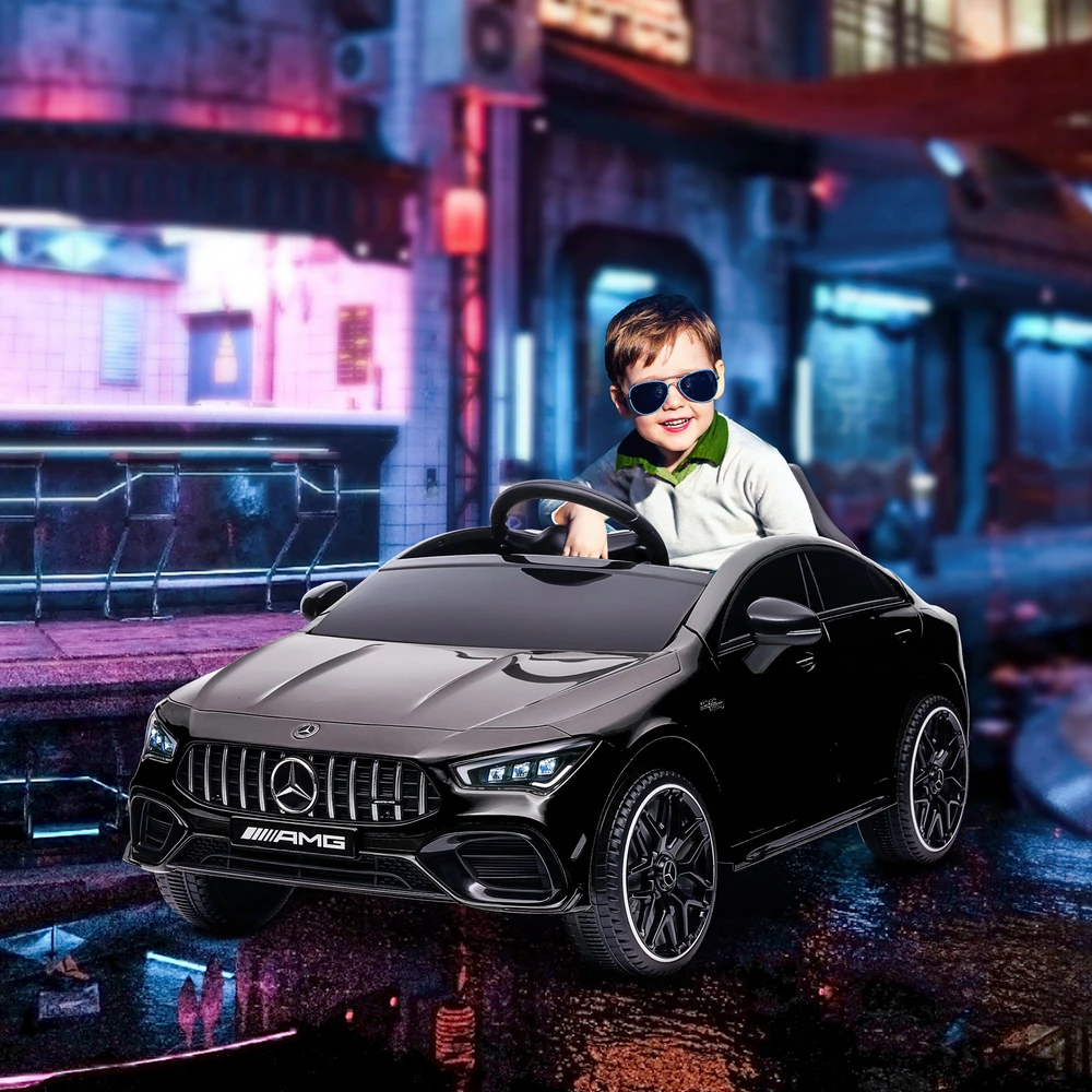 Aosom Vaikiškas elektromobilis Mercedes-benz AMG CLA 45, juodas, 110 x 61 x 45 cm