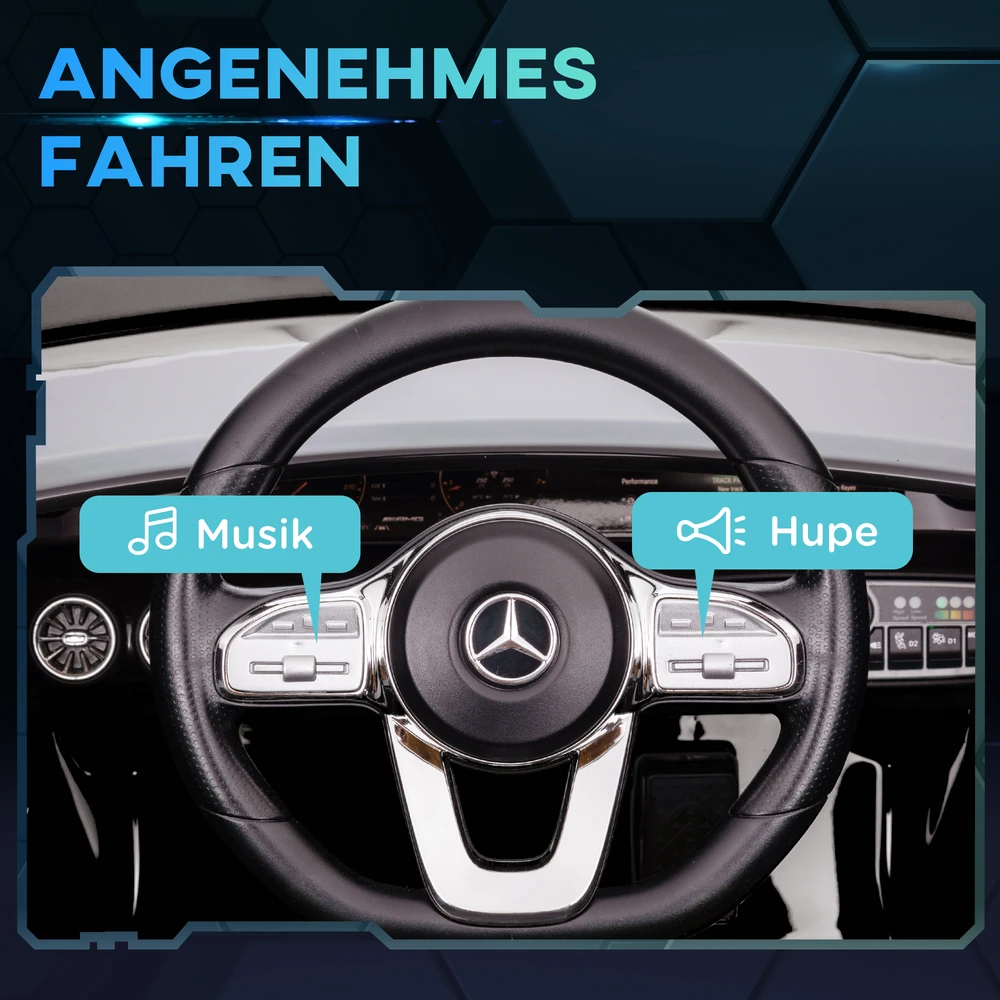 Aosom Vaikiškas elektromobilis Mercedes-benz AMG CLA 45, juodas, 110 x 61 x 45 cm