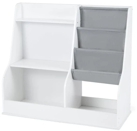 Promotion Vaikiškas medinis žaislų organizatorius 80cm baltas