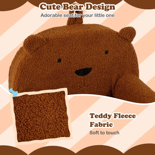Promotion Vaikiškas Meškiuko Sofa su Minkštu Teddy Fliso Audiniu, Rudas