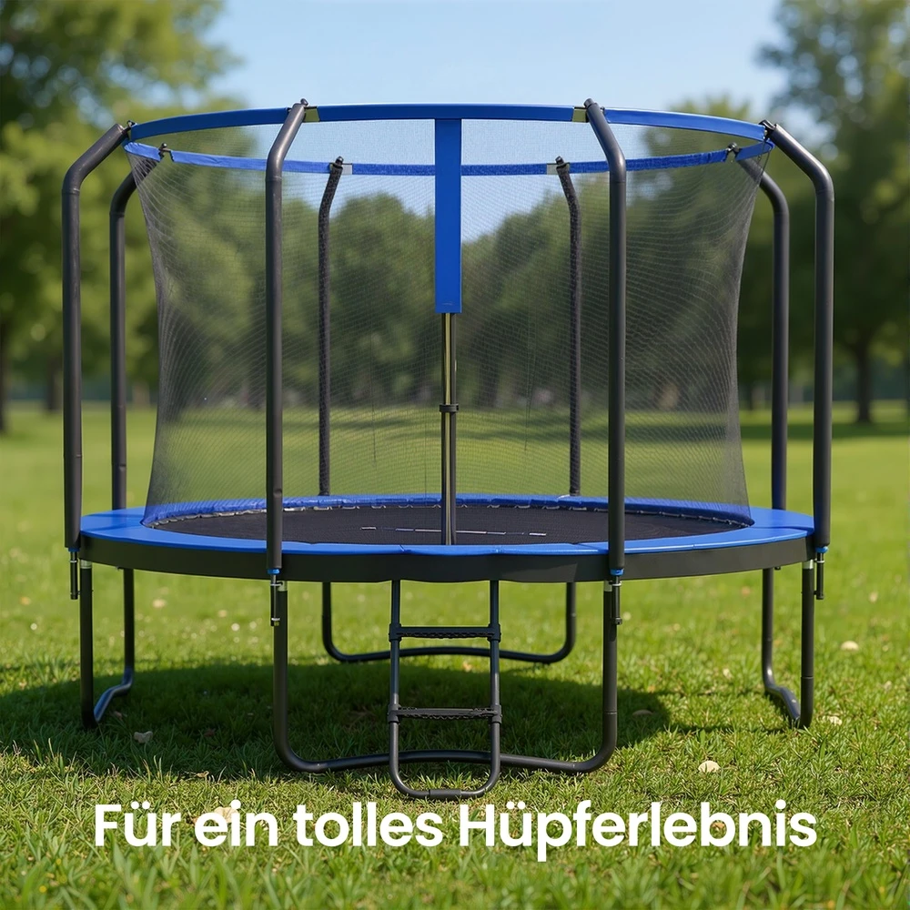 Koduva Vaikiškas sodo batutas, apvalus, 366 cm, su apsauginiu tinklu ir kopėčiomis