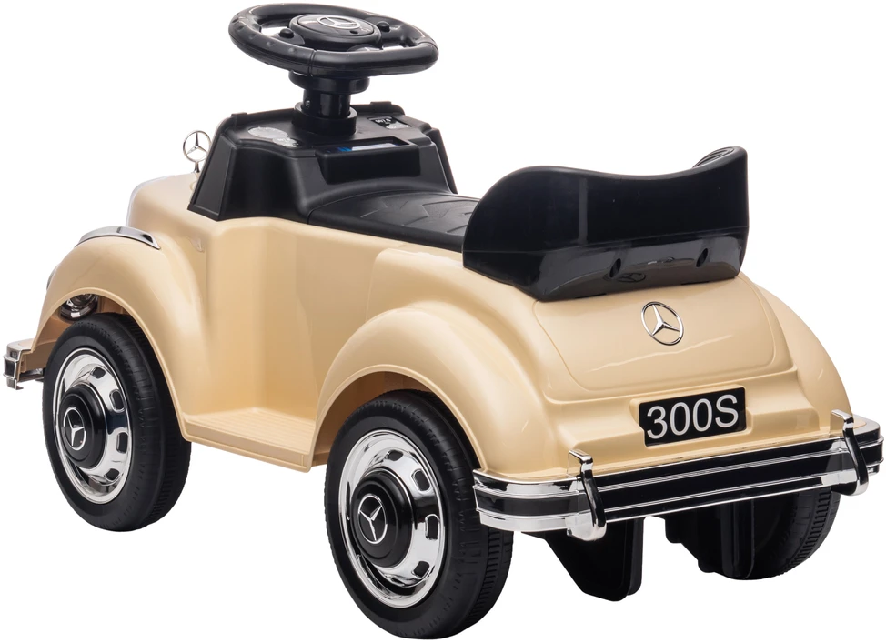 Aosom Vaikiškas stumiamas automobilis Mercedes-Benz 300S, smėlio spalvos, 77,5 x 41,5 x 45 cm