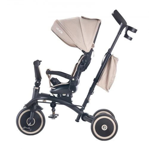 VEVOR Vaikiškas triratukas-vežimėlis B58-J1, 7-in-1, chaki ir juodas, 95 x 52 x 106 cm