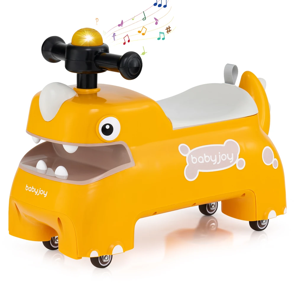 Promotion Vaikiškas žaislinis automobilis su muzika ir šviesomis, geltonas spalvos