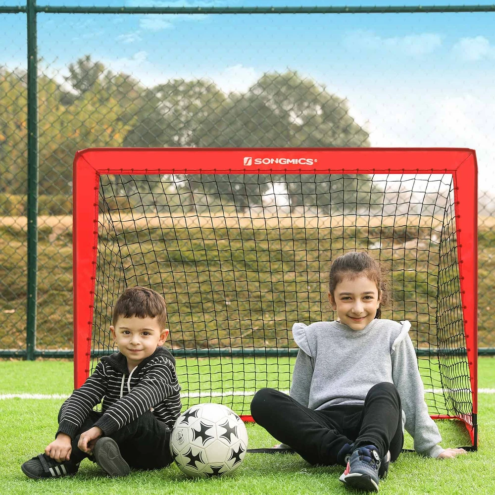 Koduva Vaikiški futbolo vartai, 2 vnt., iššokantys, raudoni, 120 x 80 x 80 cm