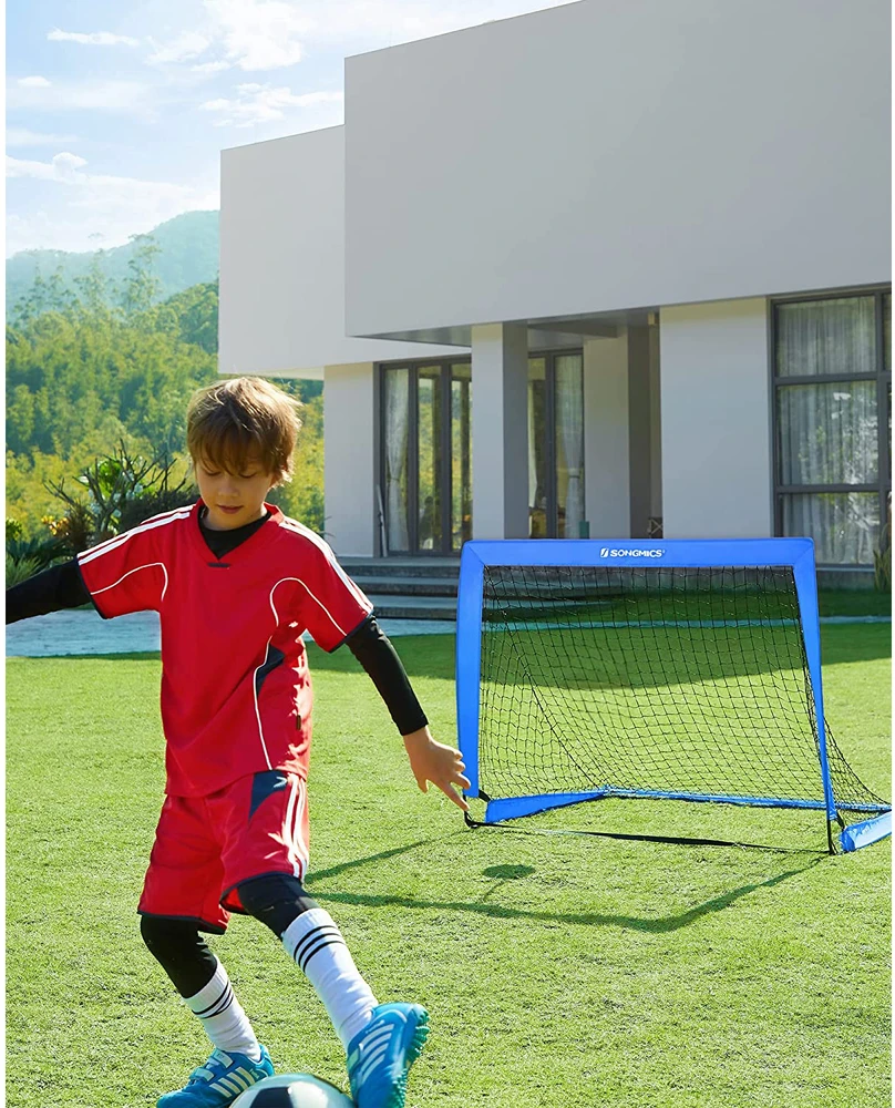 Koduva Vaikiški futbolo vartai, 2 vnt. rinkinys, iššokantys, mėlyni, 90 x 120 x 90 cm