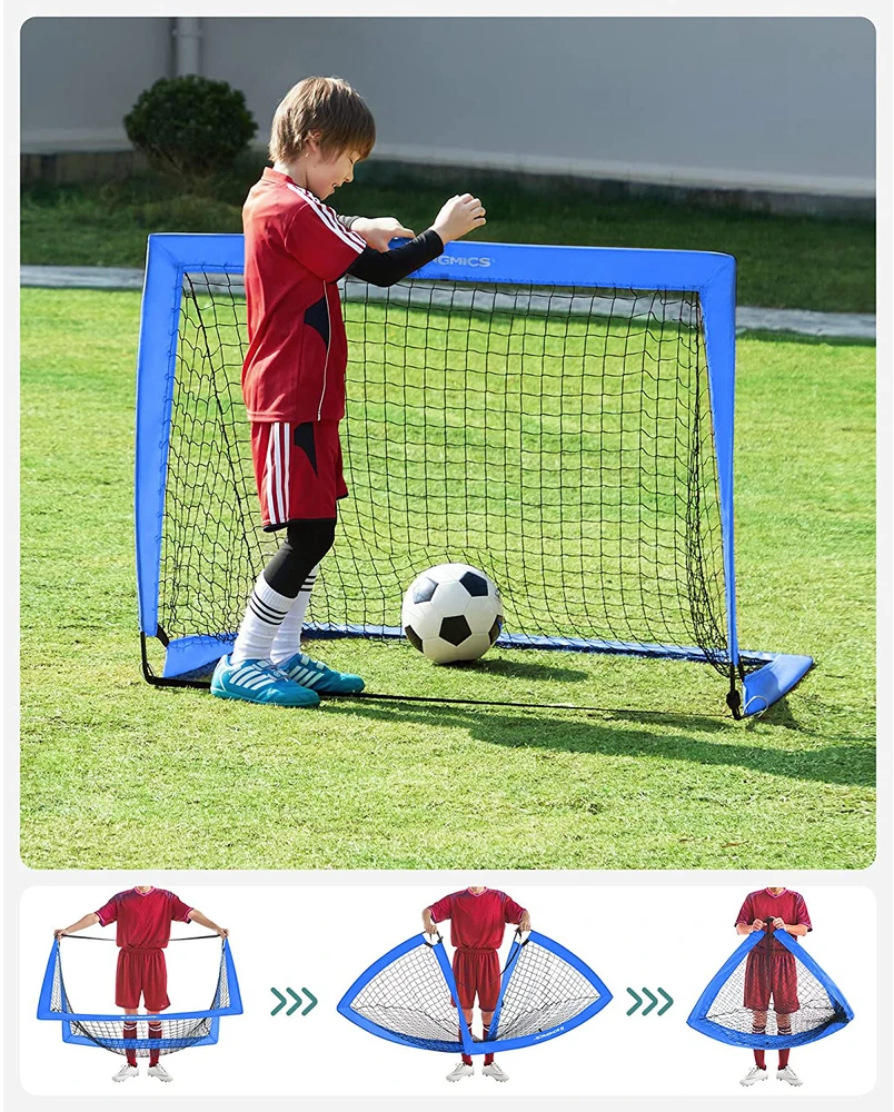 Koduva Vaikiški futbolo vartai, 2 vnt. rinkinys, iššokantys, mėlyni, 90 x 120 x 90 cm