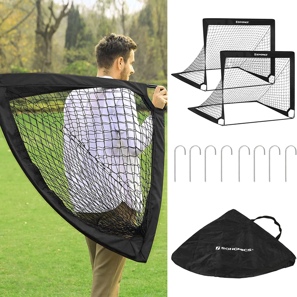 Koduva Vaikiški futbolo vartai, 2 vnt. rinkinys, 120 x 80 x 80 cm, juodi