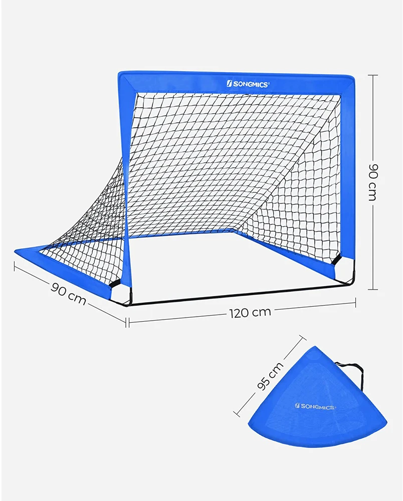 Koduva Vaikiški futbolo vartai, 2 vnt. rinkinys, iššokantys, mėlyni, 90 x 120 x 90 cm