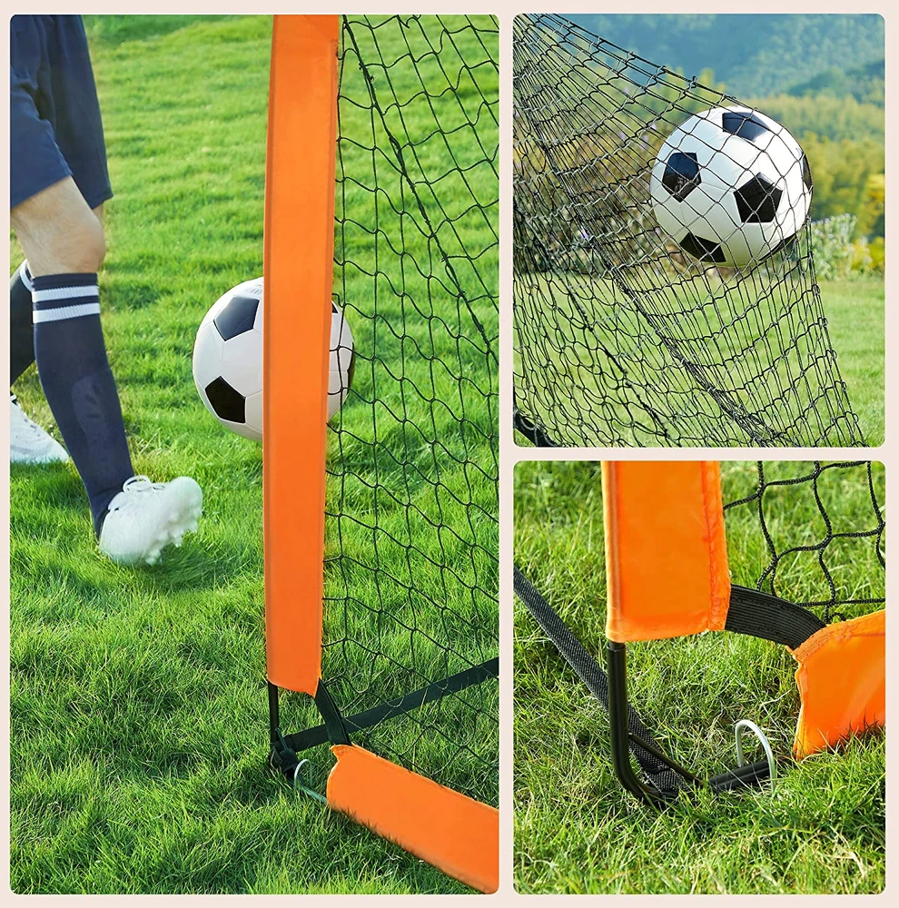 Koduva Vaikiškų futbolo vartų rinkinys, 2 vnt., sulankstomi, nešiojami, 120 x 91 x 91 cm, oranžiniai