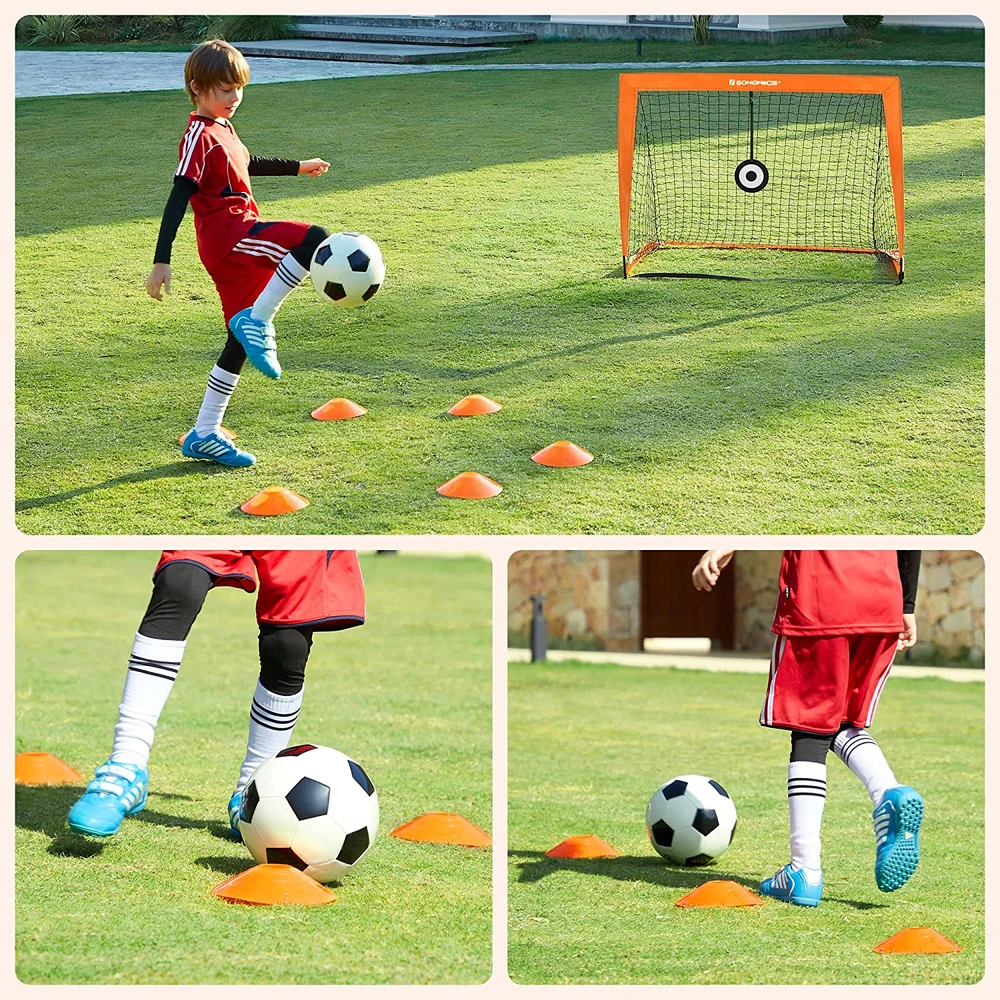 Koduva Vaikiškų futbolo vartų rinkinys, 2 vnt., sulankstomi, nešiojami, 120 x 91 x 91 cm, oranžiniai