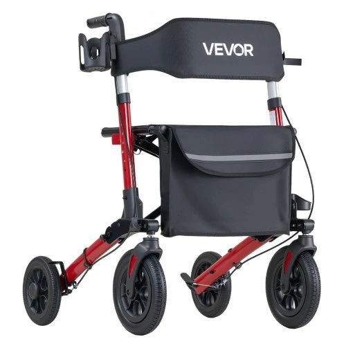 VEVOR Vaikštynė-rollatorius senjorams HFK-9202E su sėdyne, aliuminis, 72 x 72 x 84-97 cm, iki 136 kg