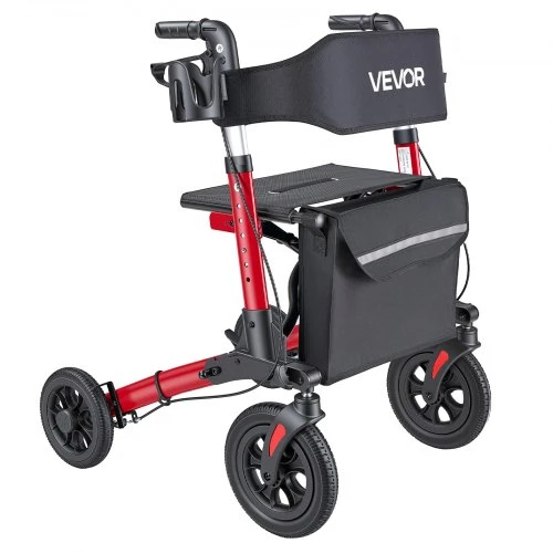 VEVOR Vaikštynė-rollatorius senjorams HFK-9202E su sėdyne, aliuminis, 72 x 72 x 84-97 cm, iki 136 kg