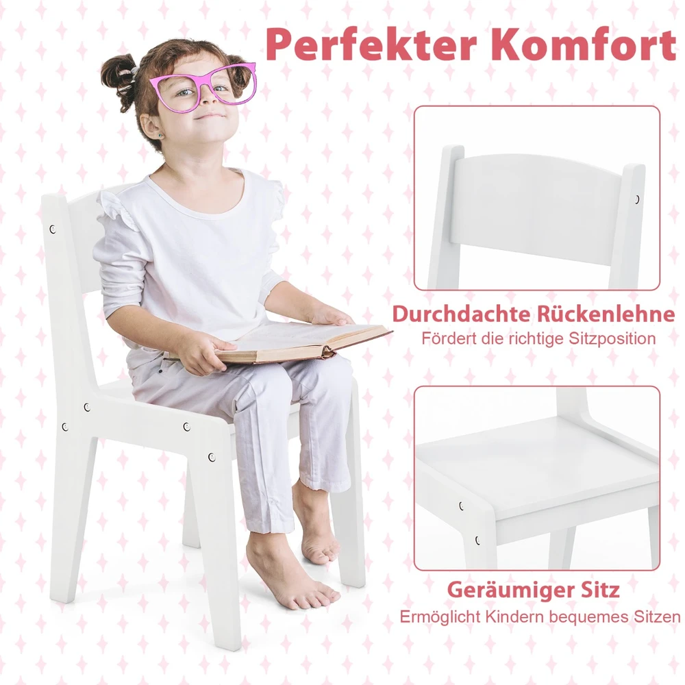 Promotion Vaikų kosmetinis staliukas ir kėdė balta