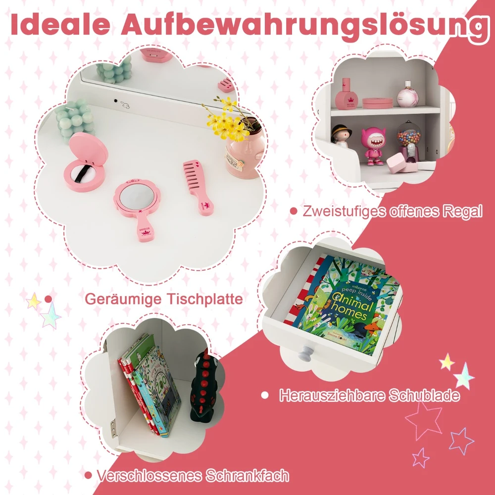 Promotion Vaikų kosmetinis staliukas ir kėdė balta