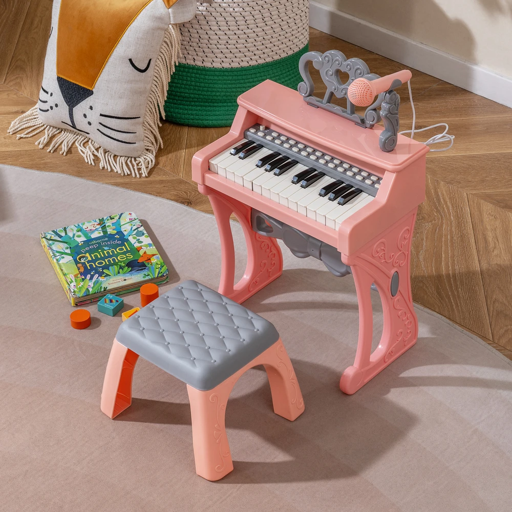 Promotion Vaikų Mini Pianinas 25 Klavišai Rožinis