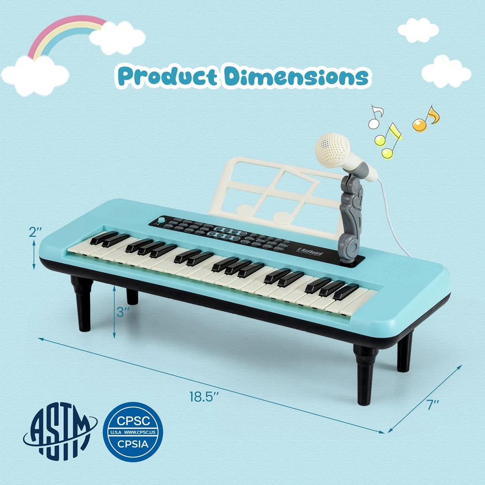 Promotion Vaikų Pianinas 37 Klavišai Mėlynas