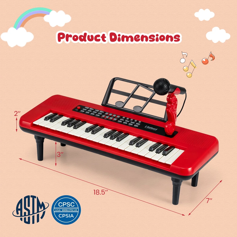 Promotion Vaikų Pianinas 37 Klavišai Raudonas