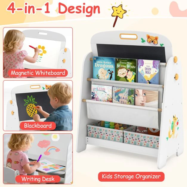 Promotion Vaikų stalas ir kėdė, 4-in-1 meno lenta, pilka