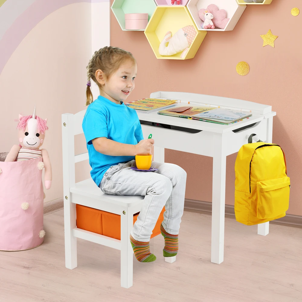 Promotion Vaikų stalas ir kėdė su daiktadėže - balta