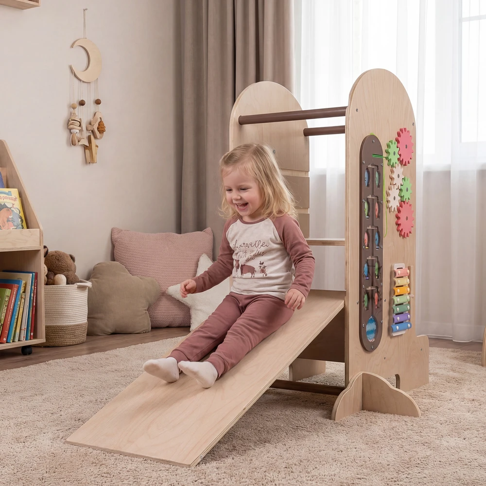 Promotion Vaikų stovėjimo bokštas HY10400, natūralus, bukmedis ir fanera, 3+