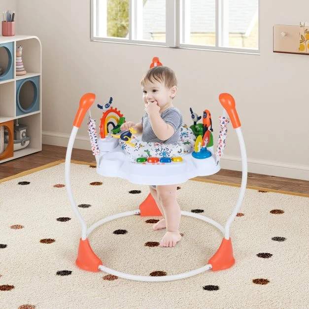 Promotion Vaikų veiklos centras su šokliuku ir supamuoju, 6 žaislai, oranžinis