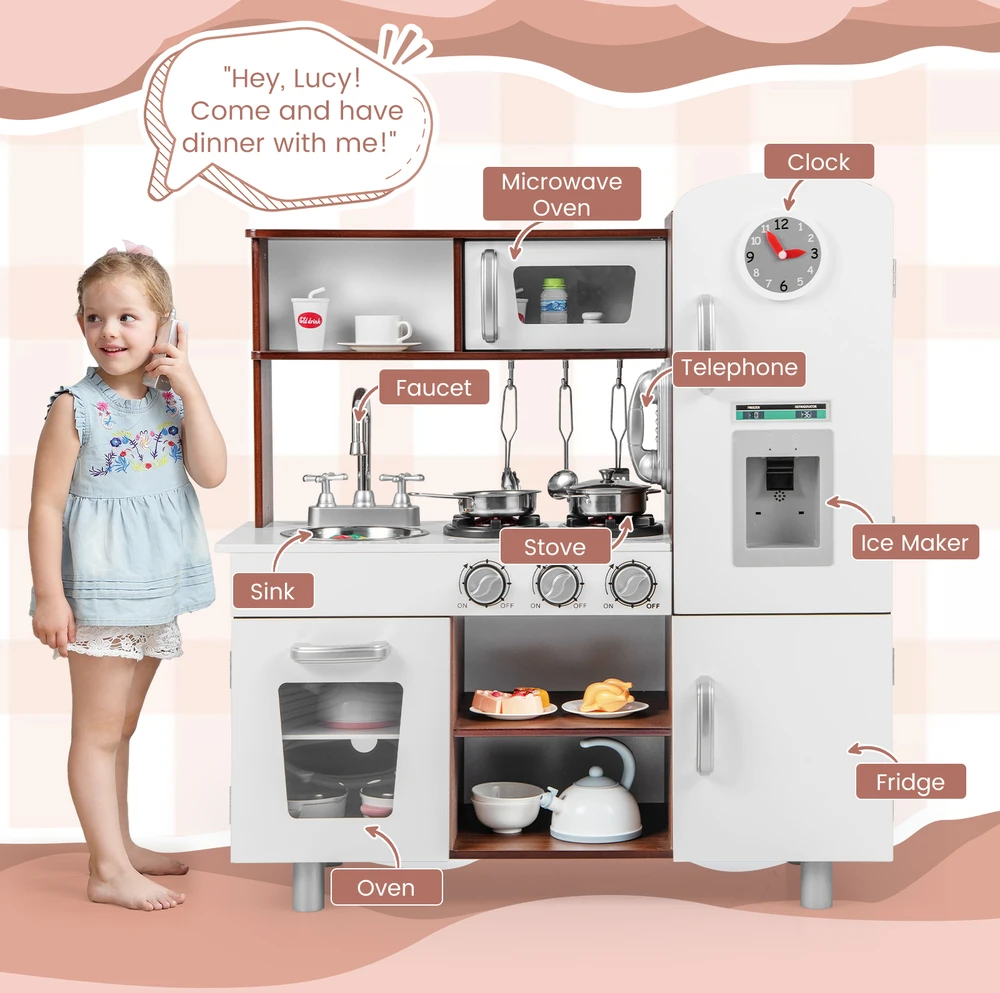 Promotion Vaikų žaidimų virtuvė ruda/balta
