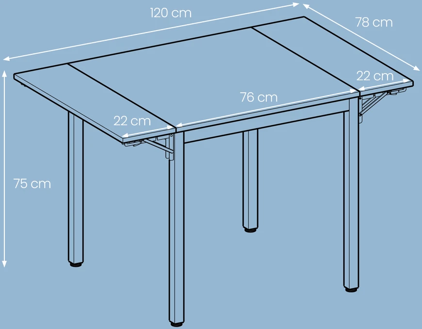 Koduva Valgomojo stalas 2–4 asmenims, sulankstomas, 120 x 78 x 76,2 cm, rudos ir juodos spalvos