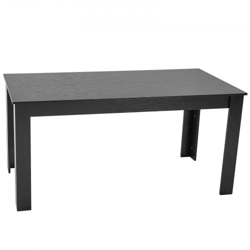 VEVOR Valgomojo stalas, MDF, juodas, 160 x 80 x 76 cm, 4-6 asmenims